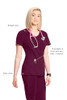 2624A CHEROKEE INFINITY WOMENS ROUND NECK SCRUB TOP WOMEN XL WINE