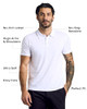 TCT4002-3PK MEN'S POLO SHIRTS SHORT SLEEVE - SIZE: MEN L - CARBON/HEATHER/WHITE
