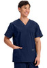 Cherokee Men's V-Neck Top Traditional 4 Pockets, WW695 Size L - NAVY New