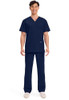 Cherokee Men's V-Neck Top Traditional 4 Pockets, WW695 Size L - NAVY New