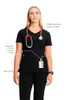Cherokee Infinity Womens Mock Wrap Scrub Top - 2625A - Size S - Black New