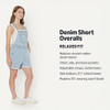 AMAZON ESSENTIALS MEDIUM DENIM SHORT OVERALLS 2XL - CLASSIC LIGHT WASH New