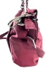 TRAVELON SATEEN NYLON MEDIUM CROSSBODY BAG WITH CHAIN HANDLES AND STRAP - MAROON