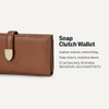 AMAZON ESSENTIALS WOMEN'S LEATHER CLUTCH WALLET - TAN