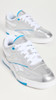 REEBOK WOMEN'S BB 4000 II SNEAKERS - SIZE WOMEN 7 - SILVER/ALWAYS BLUE/WHITE