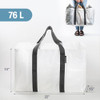 CLEVERMADE REUSABLE GROCERY BAG XXL HEAVY DUTY STORAGE BASKET TOTE 2-PACK CLEAR New