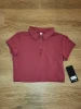 90 DEGREES BY REFLEX LUX SHORT SLEEVE CROPPED TENNIS POLO - WOMEN XL - RASPBERRY New