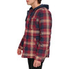 LEVI'S MEN'S PLAID SHERPA LINED HOODED SHIRT JACKET SIZE MEN L RED OMBRE