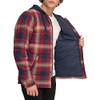 LEVI'S MEN'S PLAID SHERPA LINED HOODED SHIRT JACKET SIZE MEN L RED OMBRE