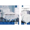 PLAZATEX 3 PIECE MINI ELEGANT COMFORTER SET, QUEEN - WHITE