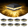 BRIGHTEVER SOLAR POST CAP LIGHTS OUTDOOR 8-PACK WATERPROOF BLACK