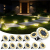 echosari 12 Pack Solar Ground Lights Anti Glare Diamond Warm White
