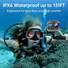 HIICAM ACTION CAMERA 4K WATERPROOF CAMERA 20MP TOUCH SCREEN WIFI 5XZOOM - BLACK