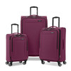 SAMSUIT Saire LTE Softside Expandable Luggage w/Spinners | 3 PC Set | Raspberry