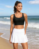 YONIQUE WOMEN SPORTS BRA BIKINI TOP SWIM BRA ATHLETIC SWIM TOP SIZE M - BLACK