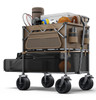 Everyfun 480Lbs Foldable Double Decker Wagon Cart,Beach Carts - Brown