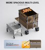 Everyfun 480Lbs Foldable Double Decker Wagon Cart,Beach Carts - Brown