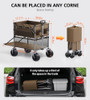 Everyfun 480Lbs Foldable Double Decker Wagon Cart,Beach Carts - Brown