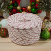 COLONIAL MILLS HOLIDAY WOOL LIDDED CROCK BASKET 14"X14"X8" - RED