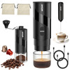 AMOSA PORTABLE ELECTRIC ESPRESSO MACHINE GRINDER MILK FROTHER AE1201 - BLACK
