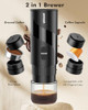 AMOSA PORTABLE ELECTRIC ESPRESSO MACHINE GRINDER MILK FROTHER AE1201 - BLACK