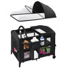 HOMMOW 5-IN-1 BABY BASSINET BEDSIDE SLEEPER WITH SWING TUBE CONVERTS TO CRADLE