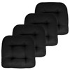 Sweet Home Collection Patio Cushions Outdoor Chair Pads Pack of 4 - BLACK