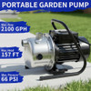 LANCHEZ 1.2 HP Portable Shallow Well Pump, 2100 GPH Stainless Steel Garden