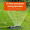 BN-LINK OSCILLATING SPRINKLER WITH 4-WAY ADJUSTABLE SPRAY,19 HOLE NOZZLES - GRAY