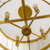 PARROT UNCLE 4-LIGHT MODERN DRUM MARBLE SEMI FLUSH MOUNT CEILING LIGHT - GOLDEN