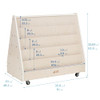 ECR4KIDS DOUBLE-SIDED MOBILE WOODEN BOOK DISPLAY AND STORAGE - WHITE WASH