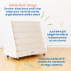 ECR4KIDS DOUBLE-SIDED MOBILE WOODEN BOOK DISPLAY AND STORAGE - WHITE WASH