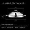 HEXCLAD HYBRID FRY PAN WITH LID, 14", STAY-COOL HANDLE, SILVER