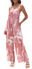 FKEEP WOMEN'S LOOSE V NECK SLEEVELESS ADJUSTABLE SPAGHETTI B-PINK SIZE 2XL