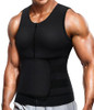 WONDERIENCE NEOPRENE SAUNA SUIT MEN WAIST TRAINER VEST ZIPPER M - BLACK