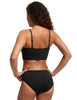 CRZ YOGA V SHAPED BIKINI TOPS BUILT-IN PADS, A-D CUP WOMEN M - BLACK New