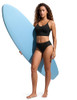 CRZ YOGA V SHAPED BIKINI TOPS BUILT-IN PADS, A-D CUP WOMEN M - BLACK New