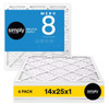 SIMPLY 14 IN. X 25 IN. X 1 IN. MERV 8 FPR 5 PLEATED AIR FILTER 6-PACK - WHITE New