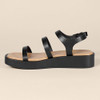 AMAZON ESSENTIALS WOMEN'S STRAPPY FLATFORM SANDALS - SIZE 7.5 - BLACK New