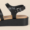 AMAZON ESSENTIALS WOMEN'S STRAPPY FLATFORM SANDALS - SIZE 7.5 - BLACK New