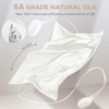 CAAIR 100% PURE MULBERRY SILK PILLOWCASE, 600 THREAD COUNT,KING SIZE- IVORY