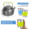 ODOLAND 15PCS CAMPING COOKWARE MESS KIT, NON-STICK LIGHTWEIGHT POT - BLACK