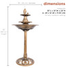ALPINE CORPORATION 40" TIERED PEDESTAL FISH FOUNTAIN CASCADING TEC104GD - GOLD New