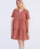 BARN SWALLOW NEW YORK DRESS BUNDLE OF 3 V-NECK OVER- 6 - TERRA/WHITE/OLIVE GREEN