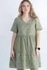 BARN SWALLOW NEW YORK DRESS BUNDLE OF 3 V-NECK OVER- 6 - TERRA/WHITE/OLIVE GREEN