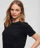 SUPERDRY WOMENS ORGANIC COTTON VINTAGE LOGO EMBROIDERED T-SHIRT BLACK SIZE 6 New