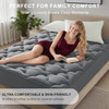 WQSPRING MATTRESS TOPPER, COTTON, DEEP POCKET, QUEEN - GRAY CLOUD