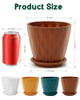 GOPROAUTO 6 Inch Indoor Planter Pots, Drainage Hole, Tray Saucer, 5 Pack - Multi