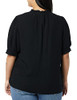 Amazon Essentials Women's Fluid Twill Short Puff Sleeve Ruffle Smocked Shirt