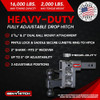 GEN-Y HITCH TOW HITCH FOR 2" RECEIVER, 5" DROP/RISE WITH 3 ADJUSTABLE POSITIONS